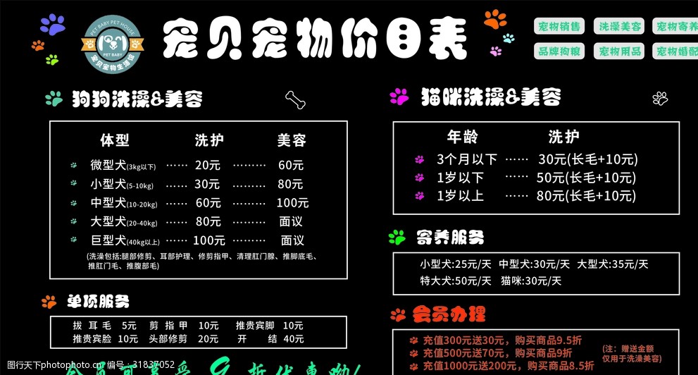 宠物美容的项目有哪些名称